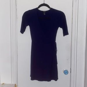 Navy blue ribbed dress